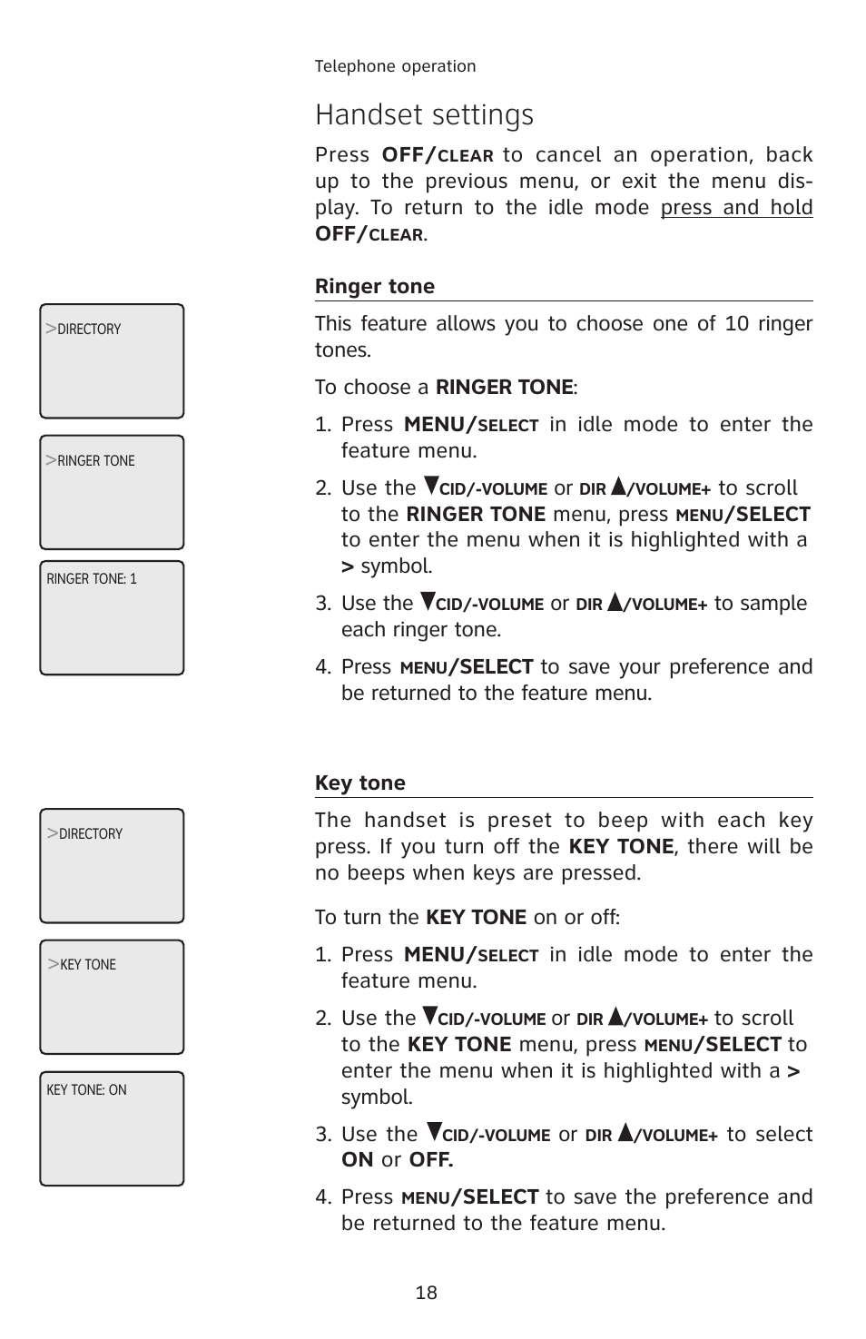 Handset settings | AT&T 2812B User Manual | Page 21 / 69