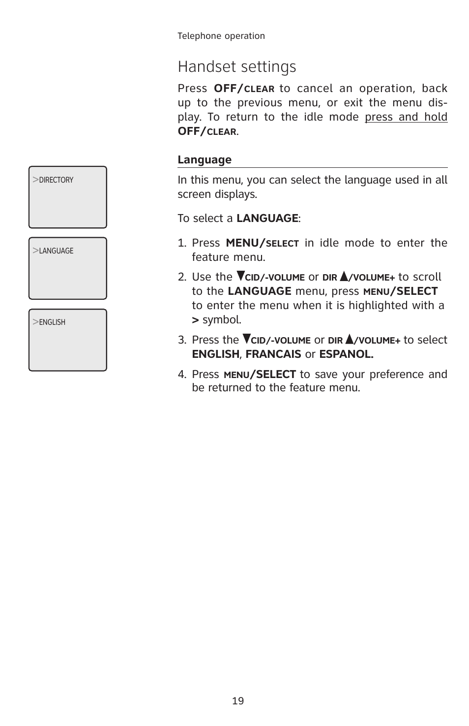 Handset settings | AT&T 2812B User Manual | Page 22 / 69