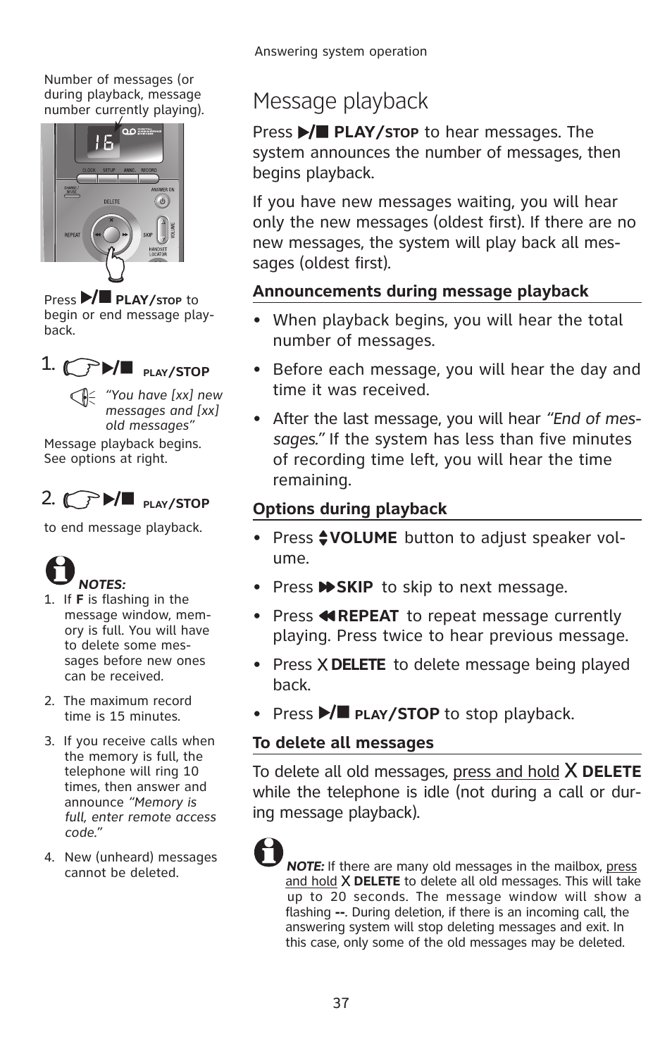 Message playback | AT&T 2812B User Manual | Page 40 / 69