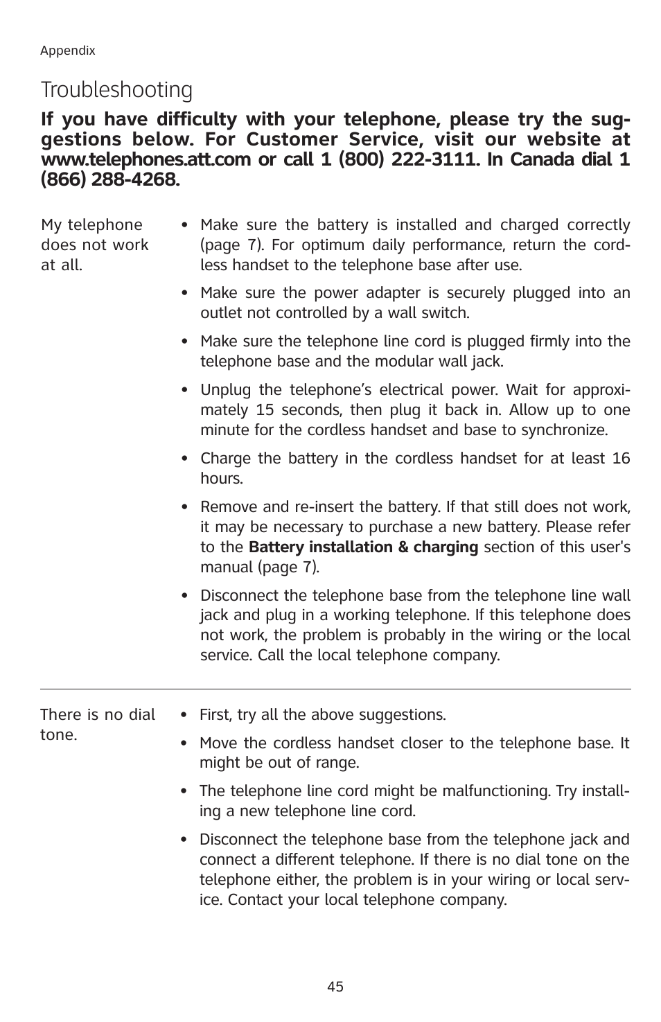 Troubleshooting | AT&T 2812B User Manual | Page 48 / 69