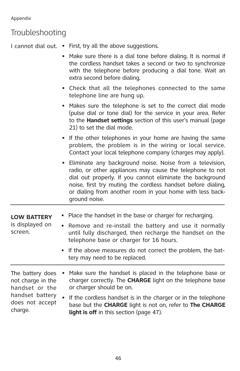 Troubleshooting | AT&T 2812B User Manual | Page 49 / 69