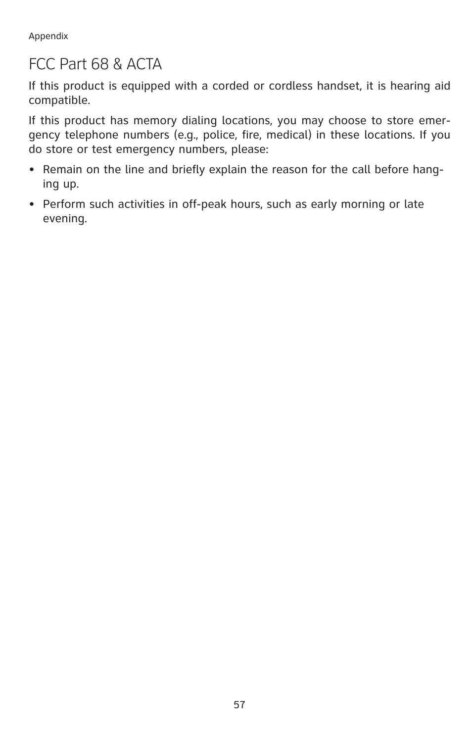 Fcc part 68 & acta | AT&T 2812B User Manual | Page 60 / 69
