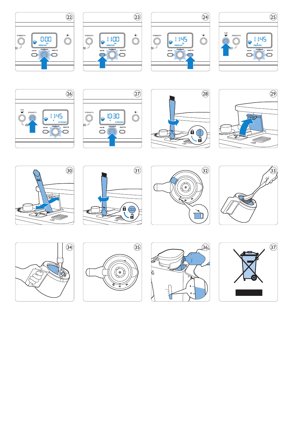 Philips Grind & Brew Cafetière User Manual | Page 122 / 124