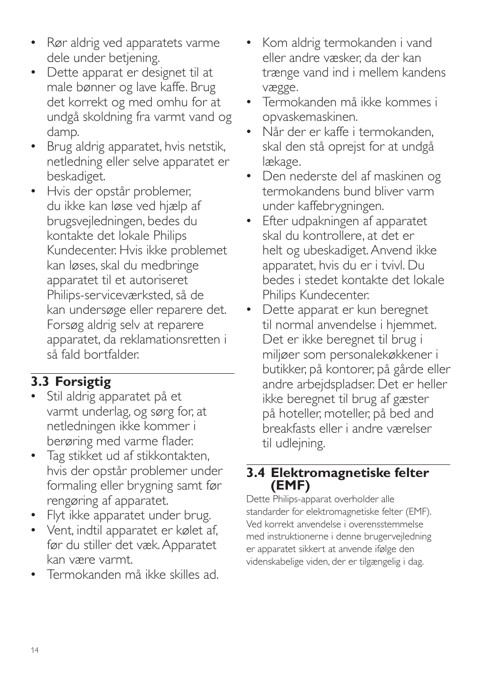 Philips Grind & Brew Cafetière User Manual | Page 14 / 124