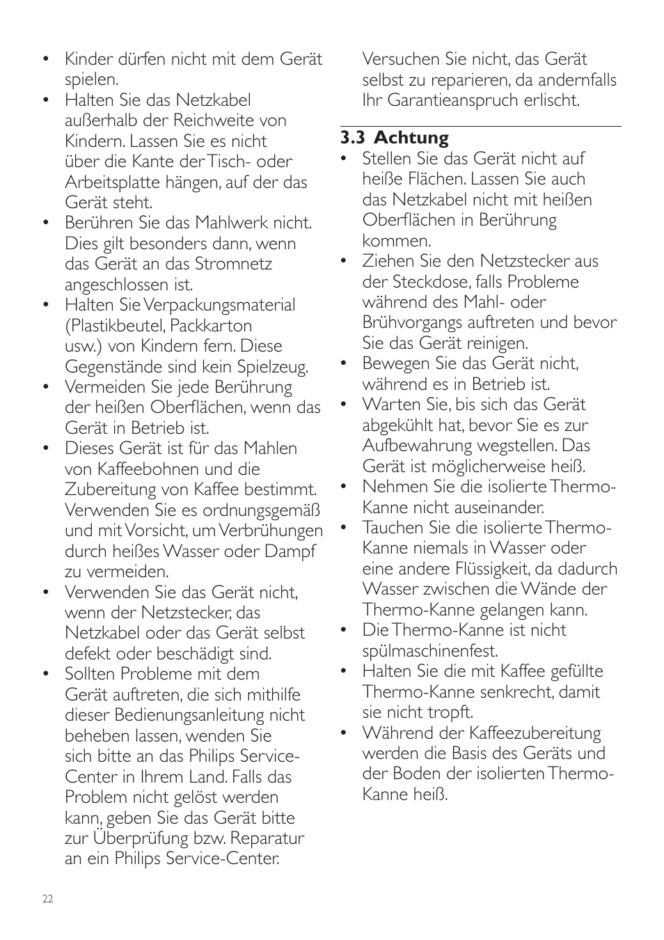 Philips Grind & Brew Cafetière User Manual | Page 22 / 124