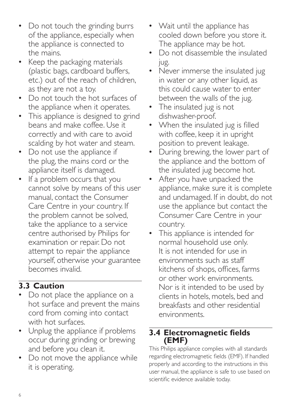 Philips Grind & Brew Cafetière User Manual | Page 6 / 124