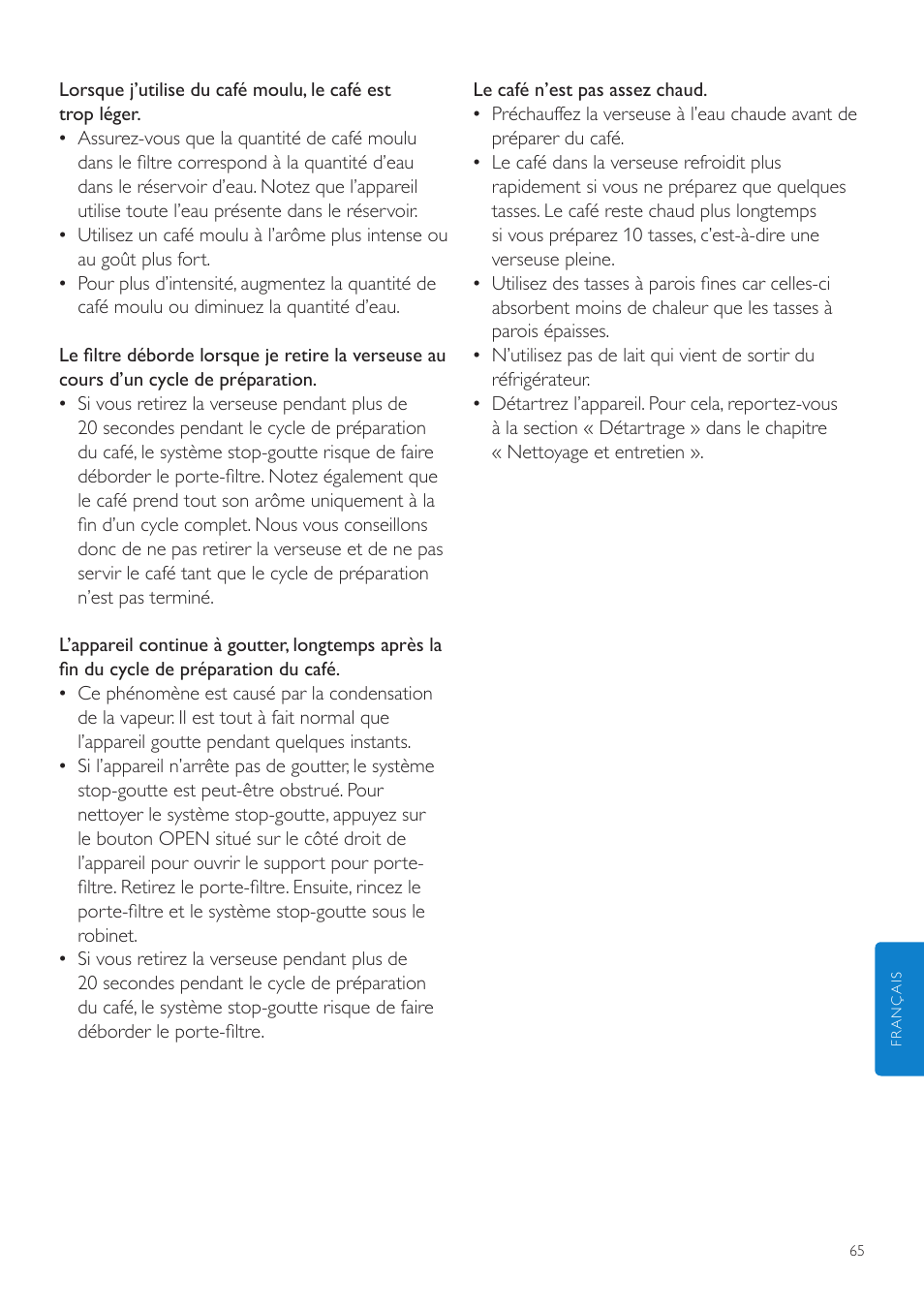 Philips Grind & Brew Cafetière User Manual | Page 65 / 124