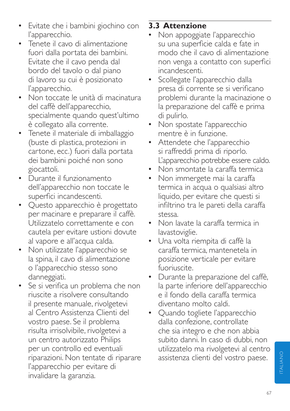 Philips Grind & Brew Cafetière User Manual | Page 67 / 124