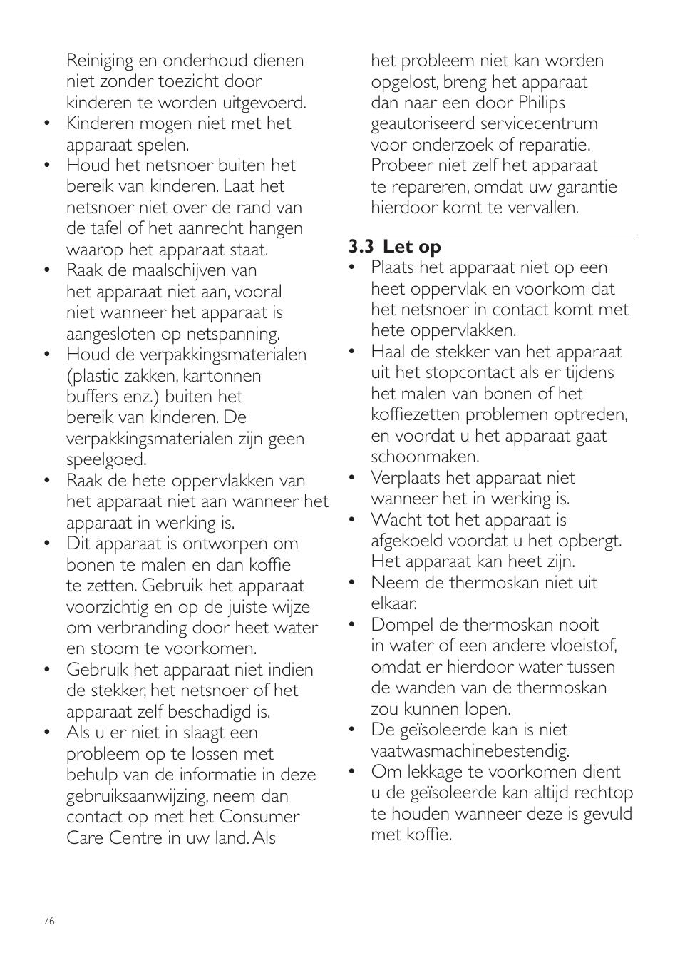 Philips Grind & Brew Cafetière User Manual | Page 76 / 124