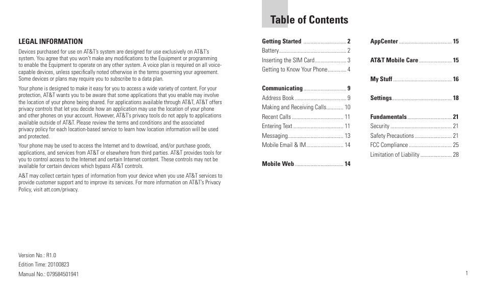 AT&T R225 User Manual | Page 2 / 18