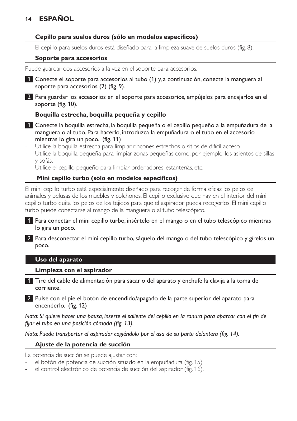 Philips EasyLife Aspirateur avec sac User Manual | Page 14 / 84