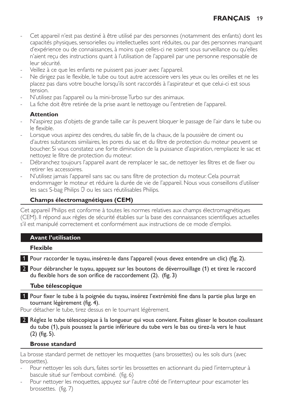 Philips EasyLife Aspirateur avec sac User Manual | Page 19 / 84