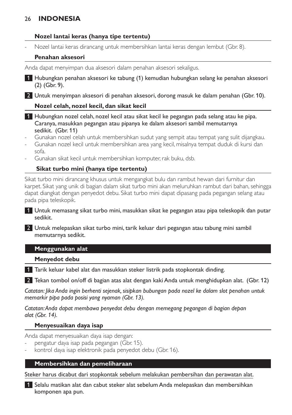 Philips EasyLife Aspirateur avec sac User Manual | Page 26 / 84