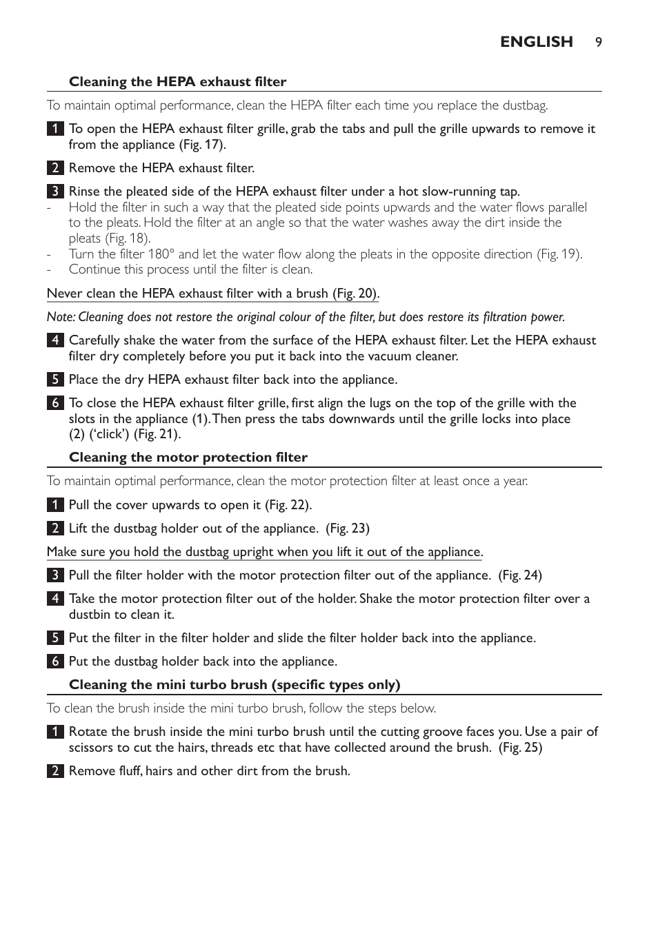 Philips EasyLife Aspirateur avec sac User Manual | Page 9 / 84