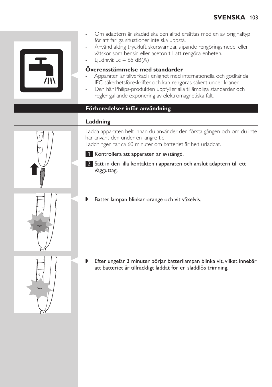 Philips BEARDTRIMMER Series 5000 Tondeuse barbe étanche User Manual | Page 103 / 122