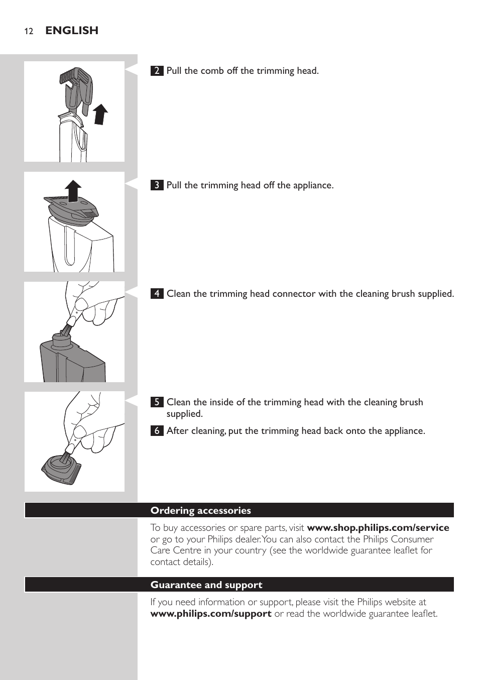 Philips BEARDTRIMMER Series 5000 Tondeuse barbe étanche User Manual | Page 12 / 122
