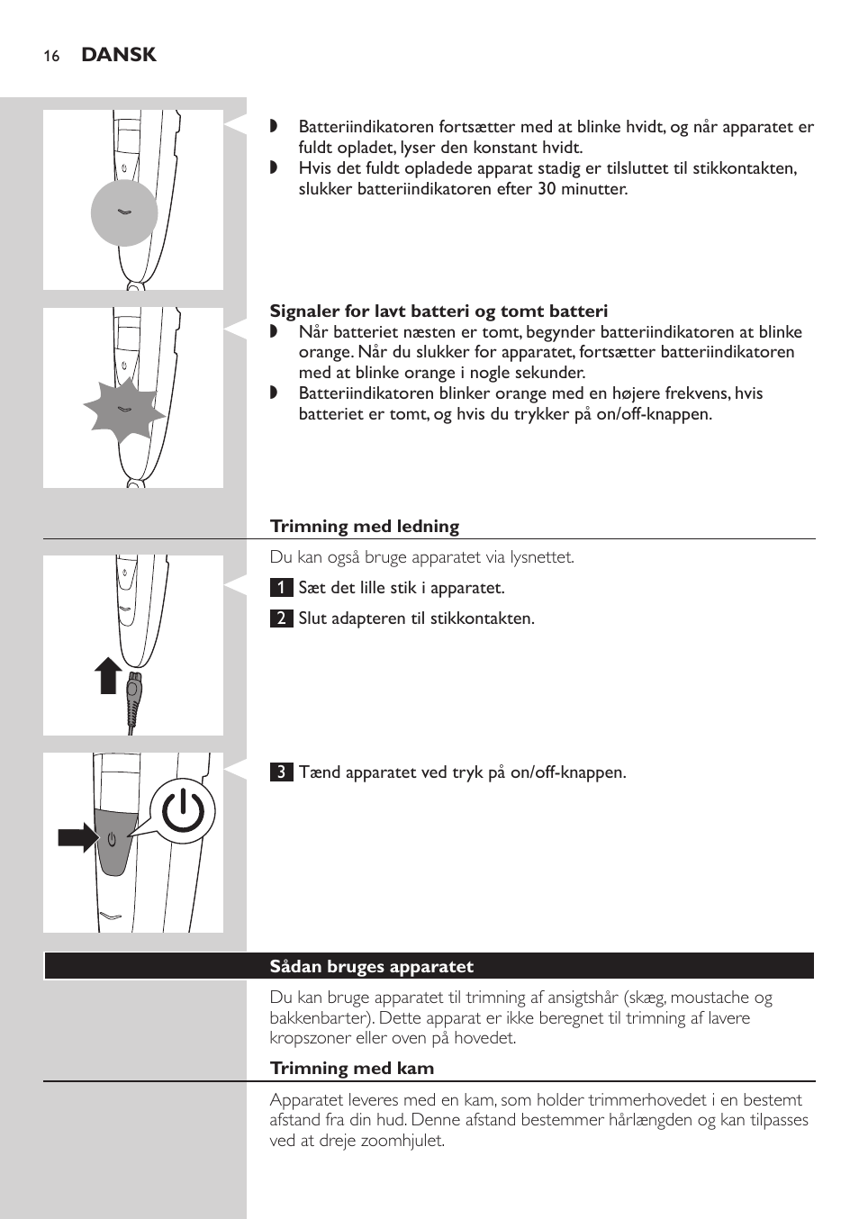 Philips BEARDTRIMMER Series 5000 Tondeuse barbe étanche User Manual | Page 16 / 122