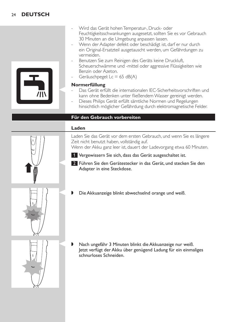 Philips BEARDTRIMMER Series 5000 Tondeuse barbe étanche User Manual | Page 24 / 122