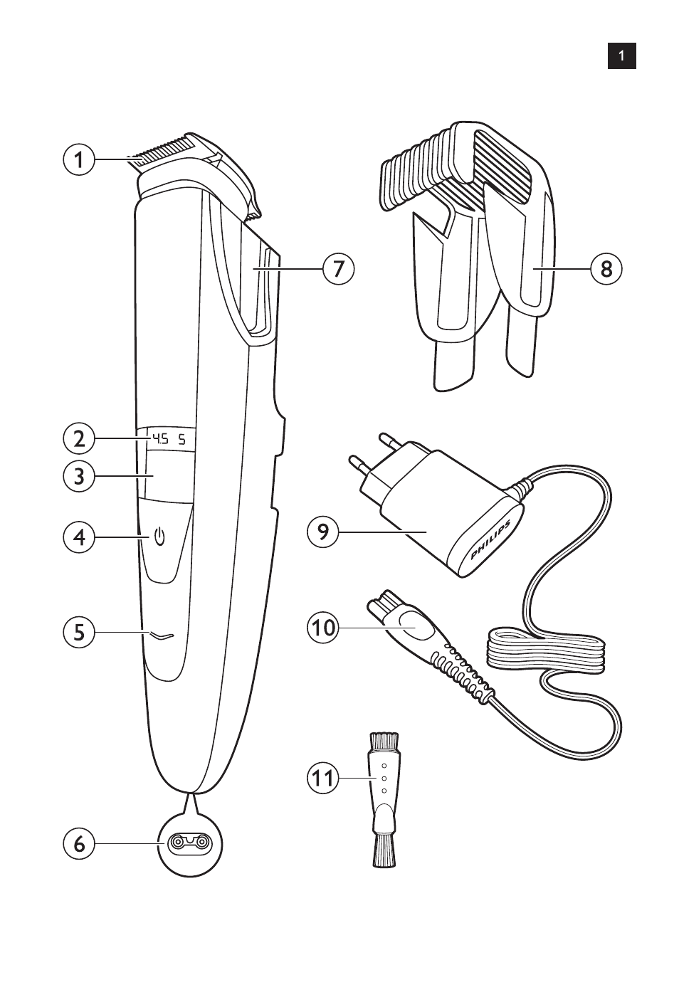 Philips BEARDTRIMMER Series 5000 Tondeuse barbe étanche User Manual | Page 3 / 122