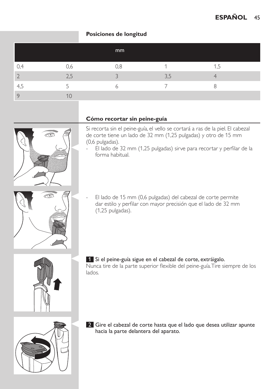 Philips BEARDTRIMMER Series 5000 Tondeuse barbe étanche User Manual | Page 45 / 122