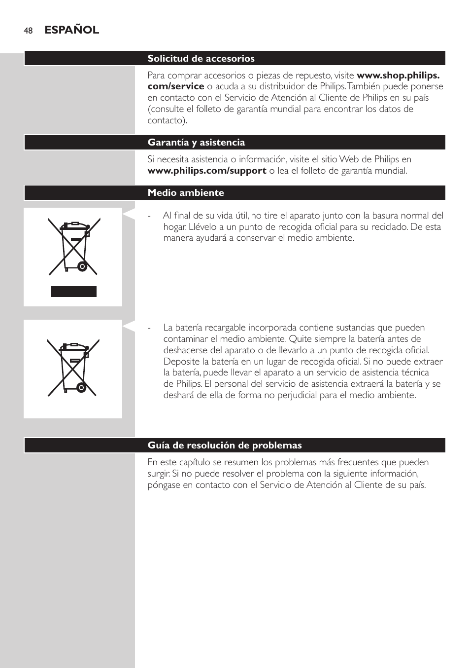 Philips BEARDTRIMMER Series 5000 Tondeuse barbe étanche User Manual | Page 48 / 122