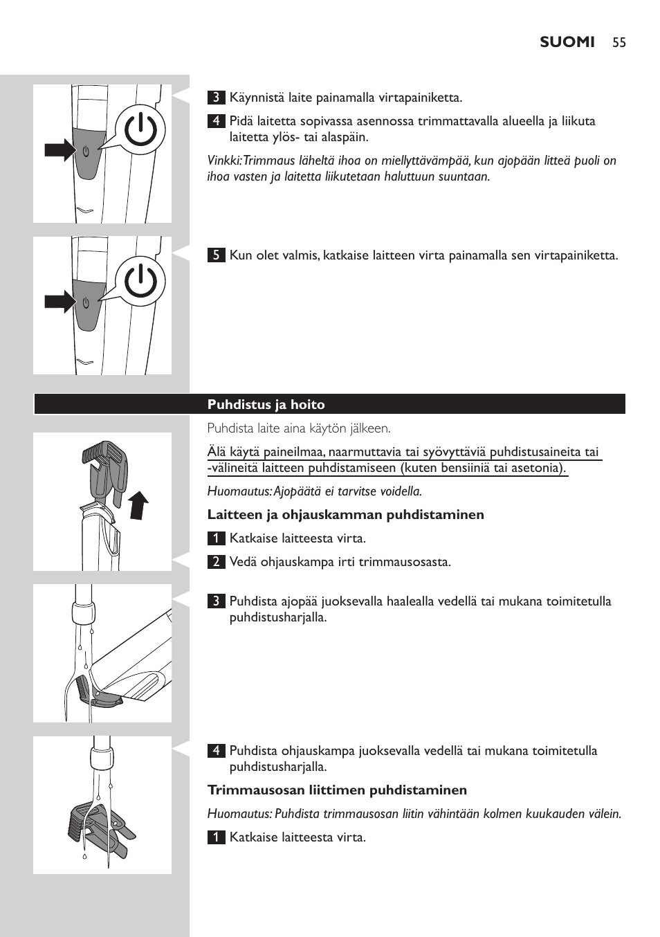 Philips BEARDTRIMMER Series 5000 Tondeuse barbe étanche User Manual | Page 55 / 122