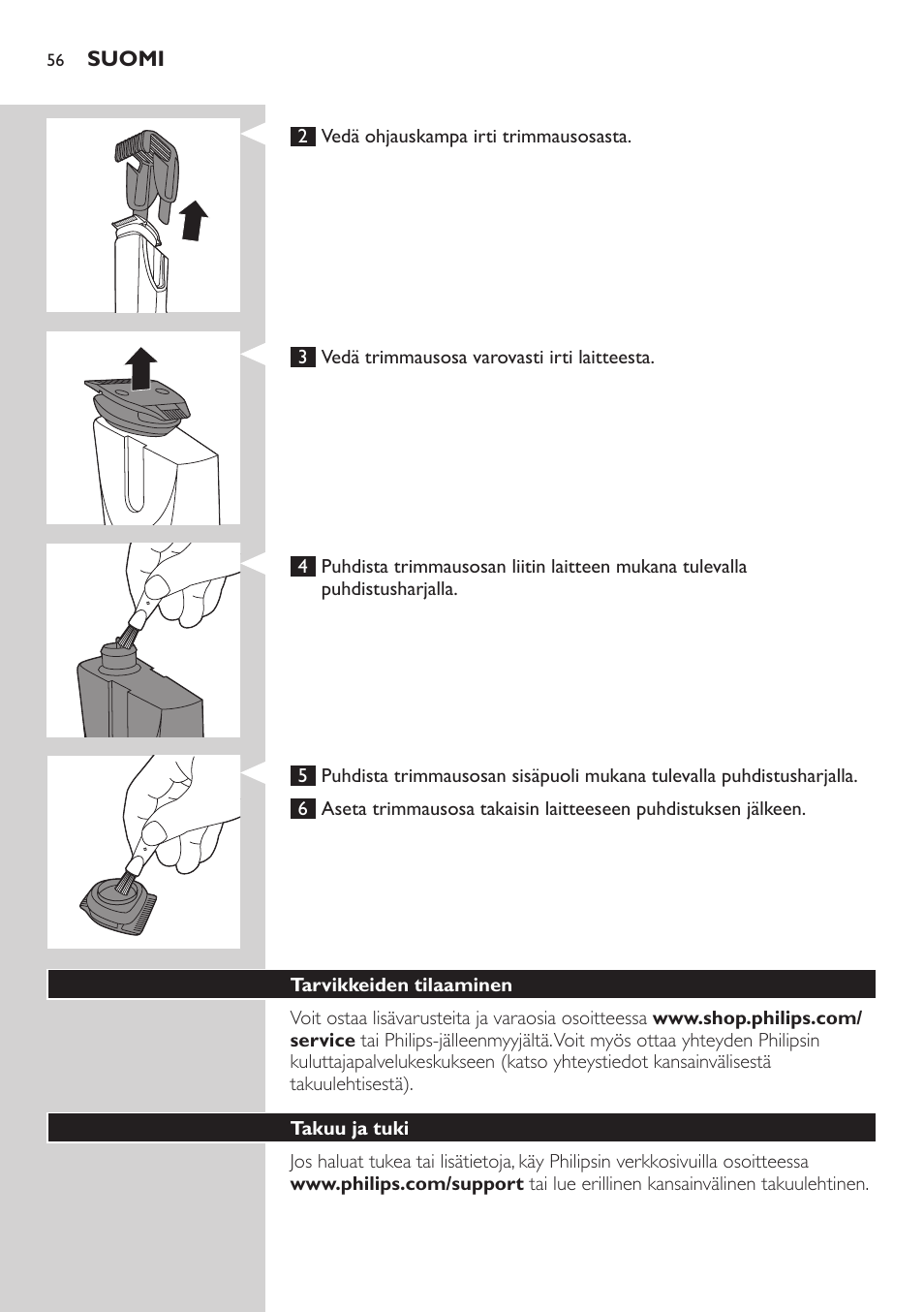 Philips BEARDTRIMMER Series 5000 Tondeuse barbe étanche User Manual | Page 56 / 122