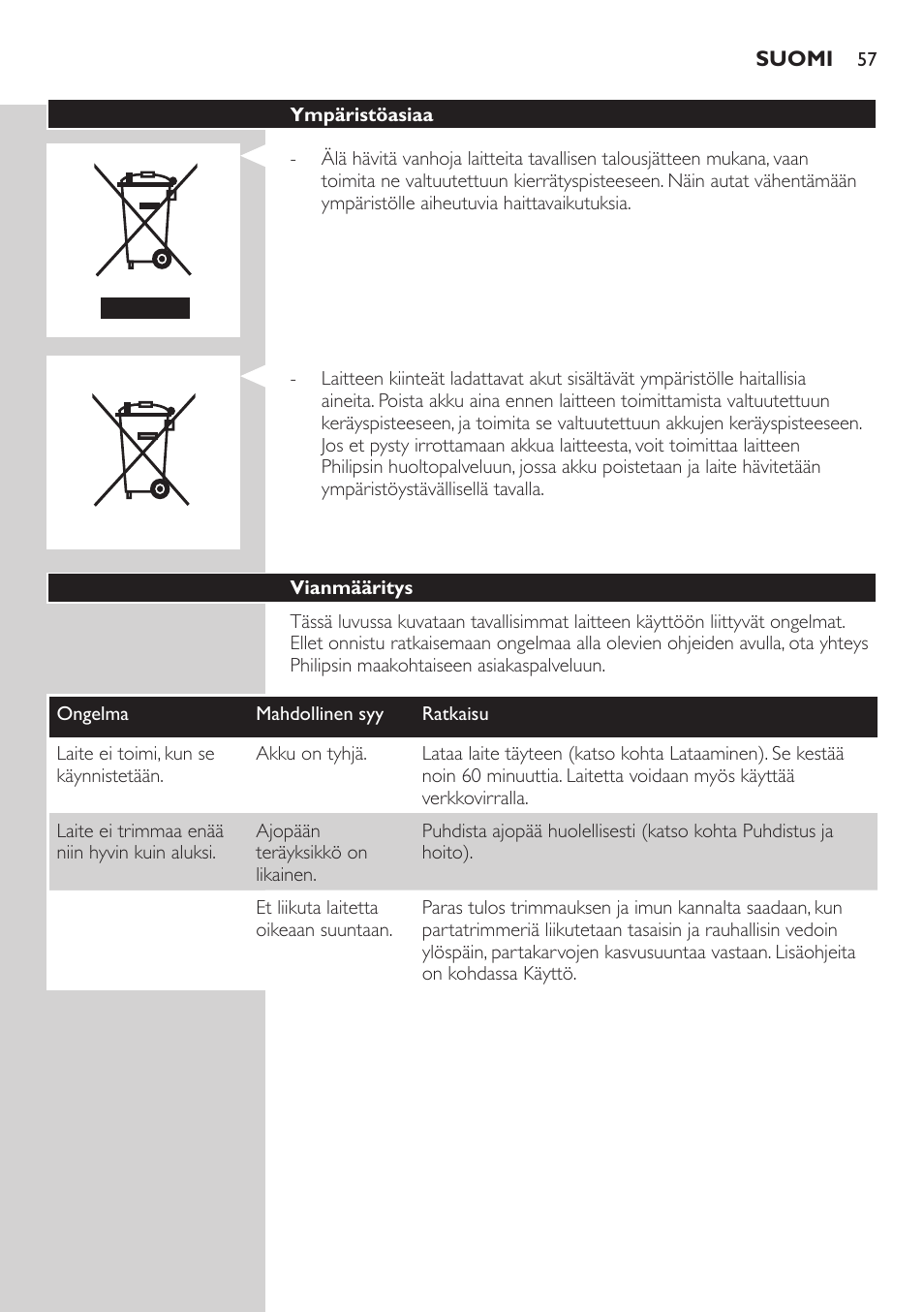 Philips BEARDTRIMMER Series 5000 Tondeuse barbe étanche User Manual | Page 57 / 122