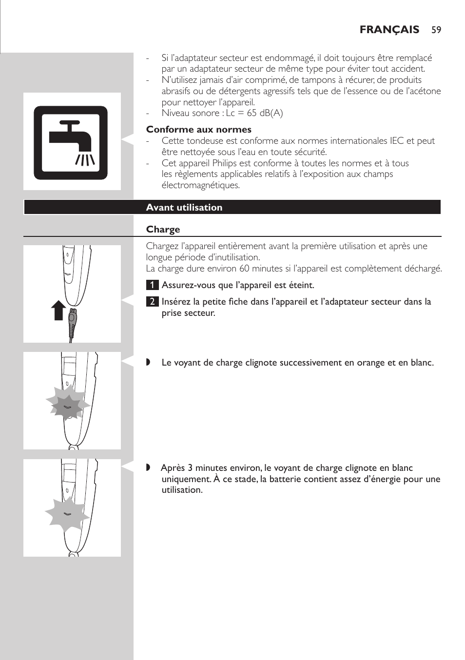 Philips BEARDTRIMMER Series 5000 Tondeuse barbe étanche User Manual | Page 59 / 122
