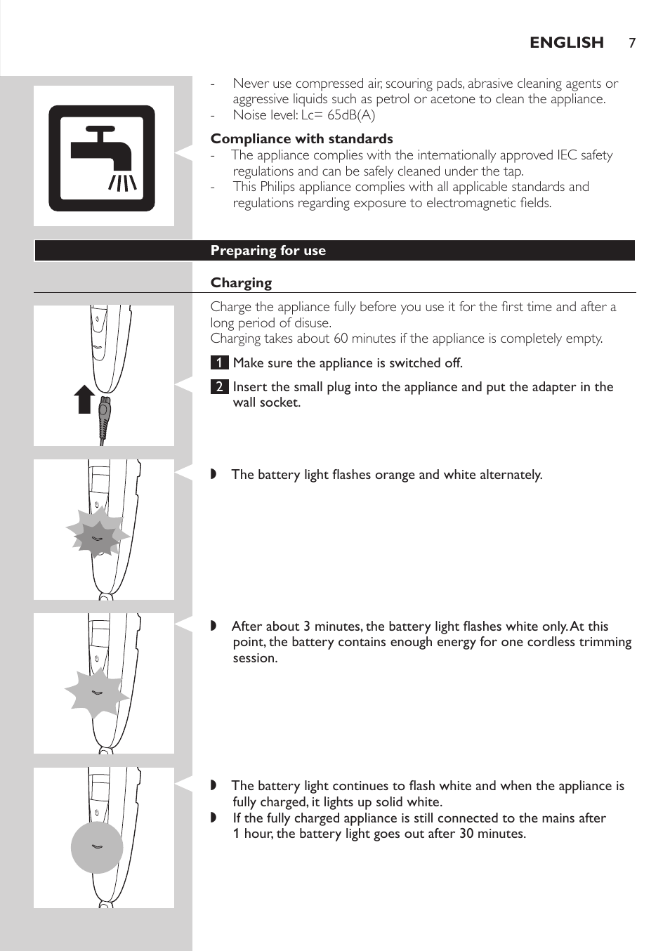 Philips BEARDTRIMMER Series 5000 Tondeuse barbe étanche User Manual | Page 7 / 122