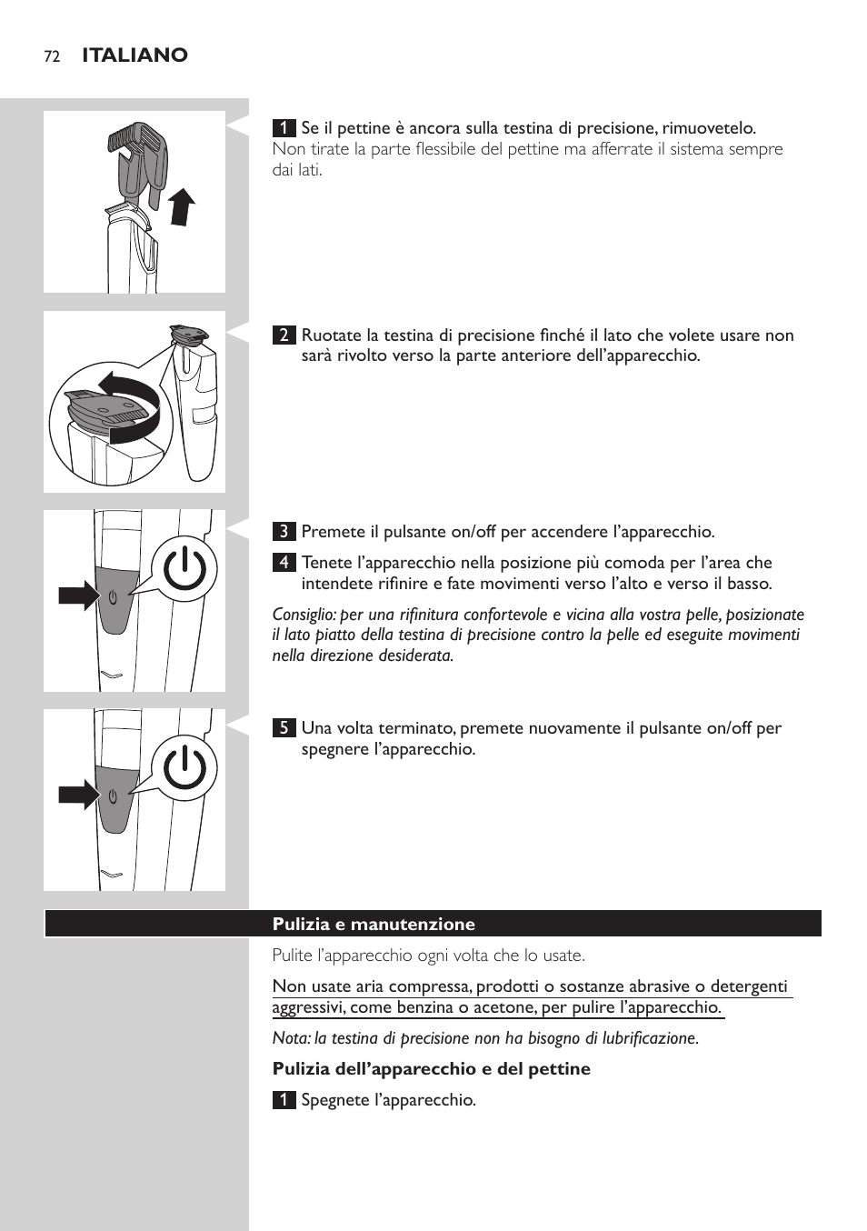 Philips BEARDTRIMMER Series 5000 Tondeuse barbe étanche User Manual | Page 72 / 122