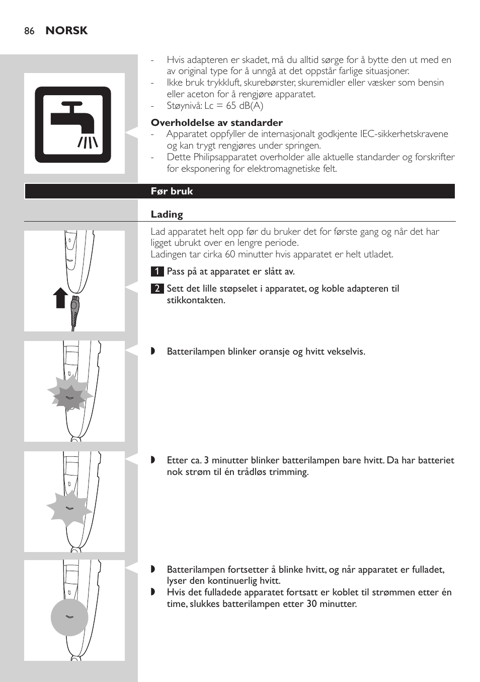 Philips BEARDTRIMMER Series 5000 Tondeuse barbe étanche User Manual | Page 86 / 122