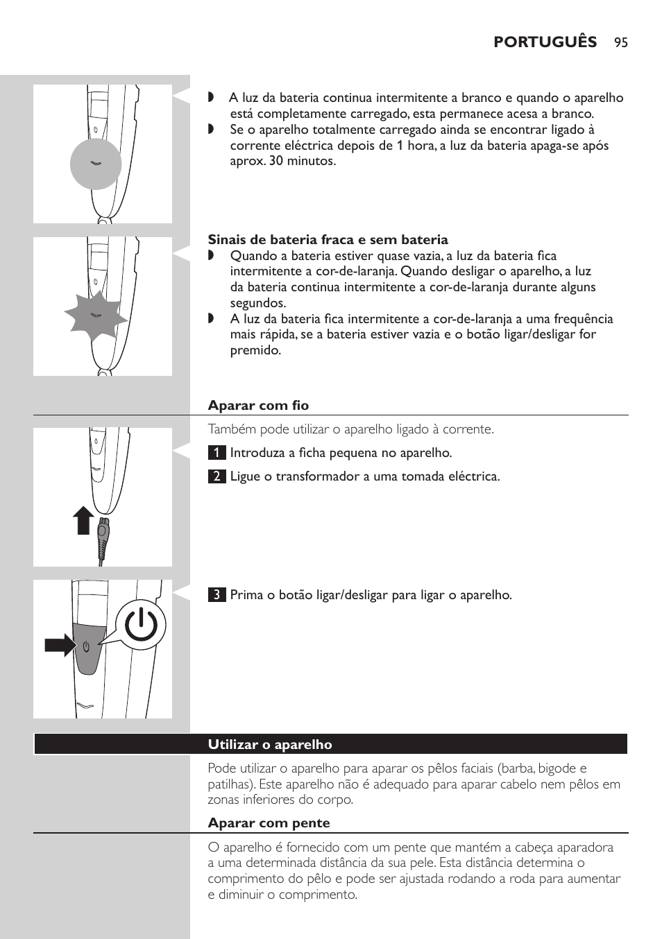 Philips BEARDTRIMMER Series 5000 Tondeuse barbe étanche User Manual | Page 95 / 122