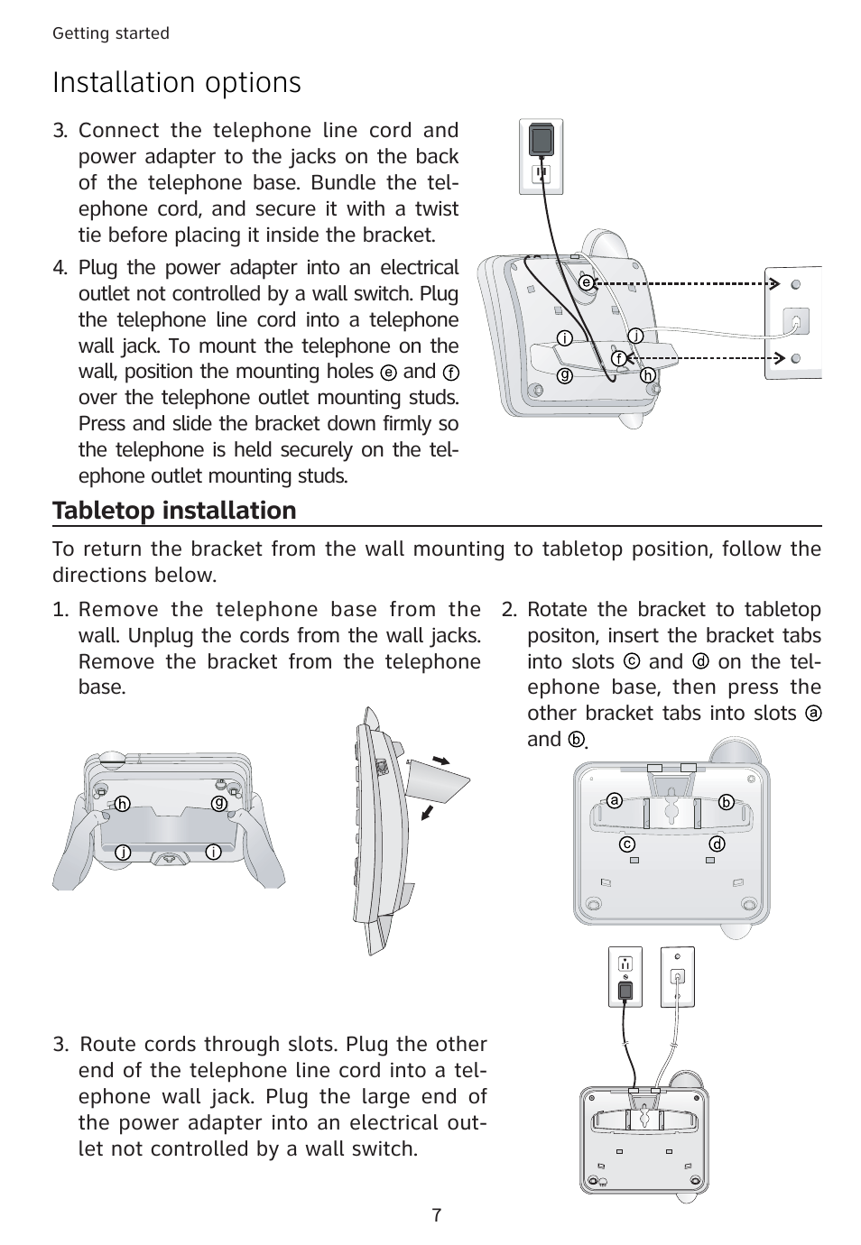Installation options, Tabletop installation | AT&T 1856  Speakerphone User Manual | Page 10 / 50