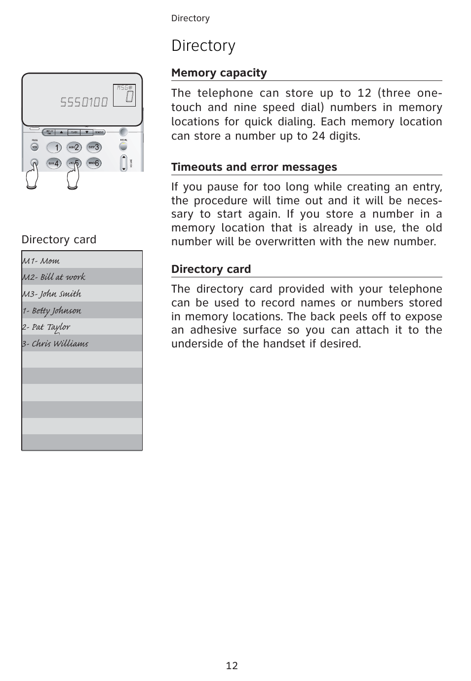 Directory | AT&T 1856  Speakerphone User Manual | Page 15 / 50