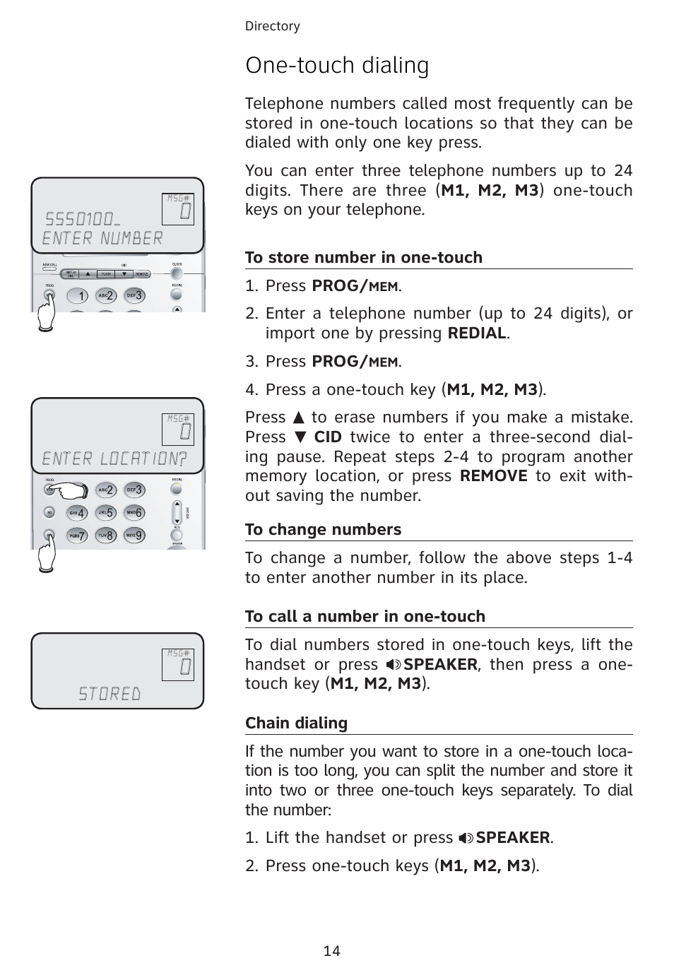 One-touch dialing | AT&T 1856  Speakerphone User Manual | Page 17 / 50
