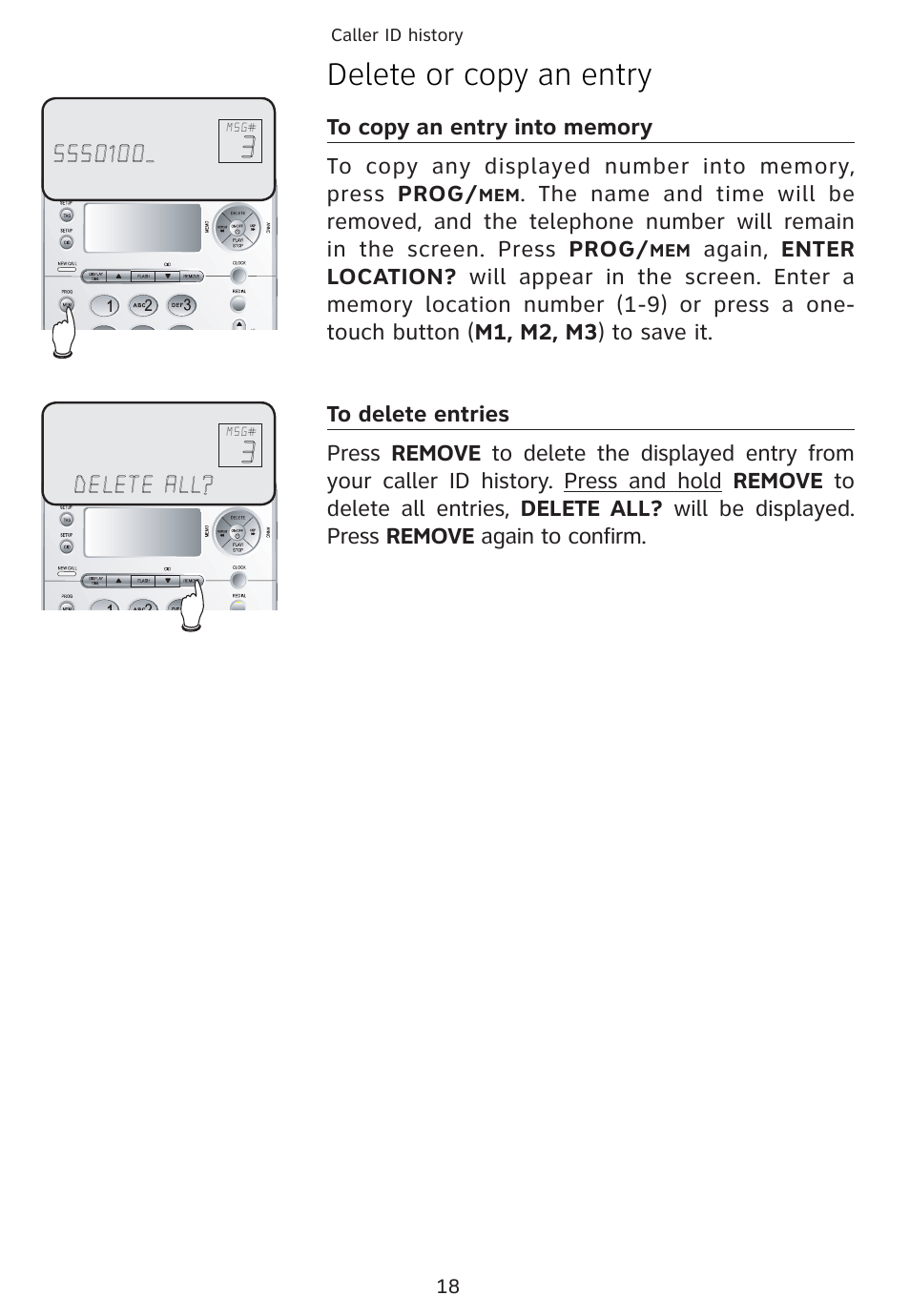 Delete or copy an entry | AT&T 1856  Speakerphone User Manual | Page 21 / 50