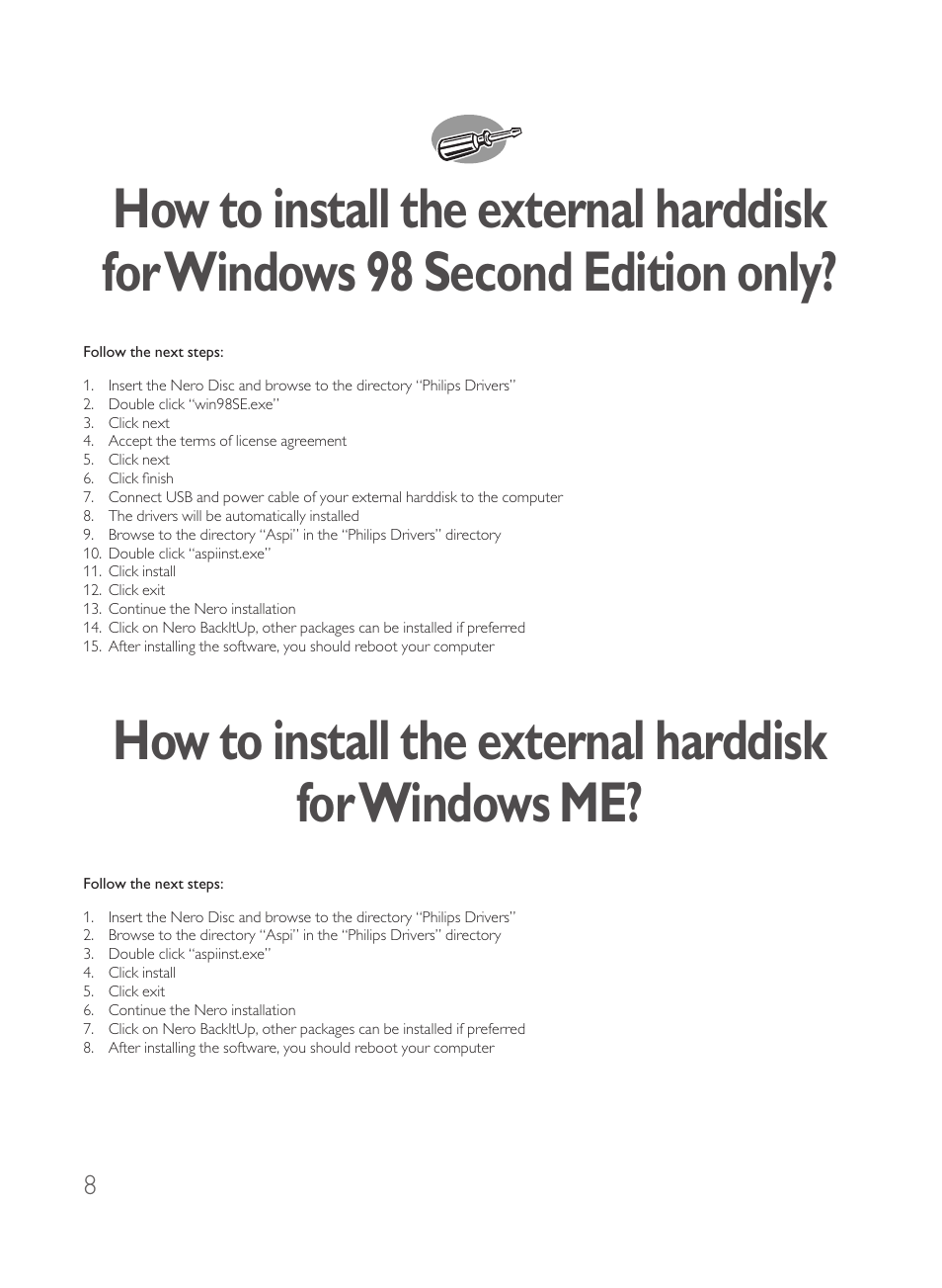 Philips Disque dur externe User Manual | Page 8 / 52