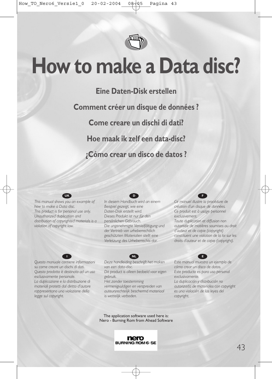 How to make a data disc | Philips Lecteur interne User Manual | Page 43 / 64