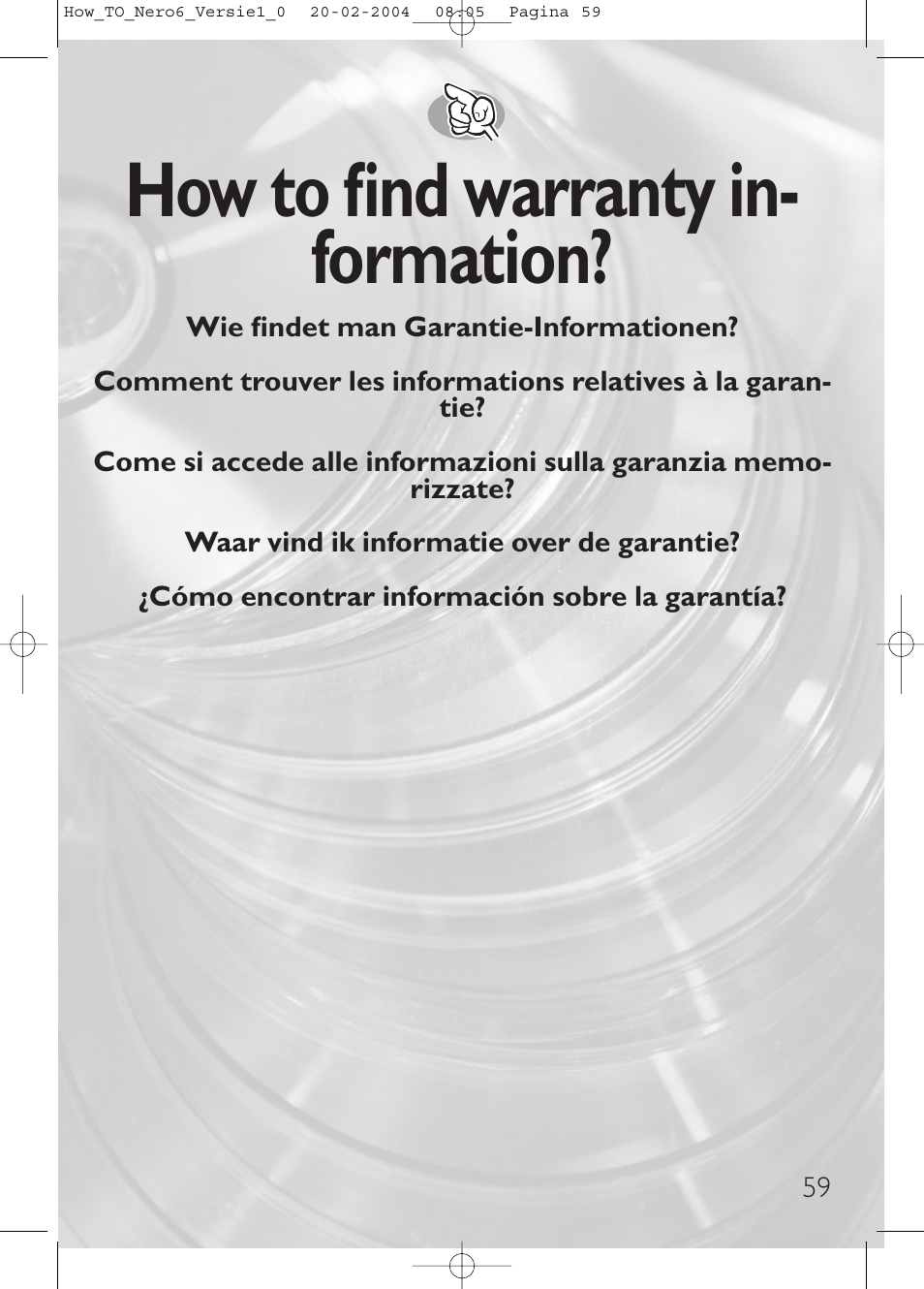 How to find warranty in- formation | Philips Lecteur interne User Manual | Page 59 / 64