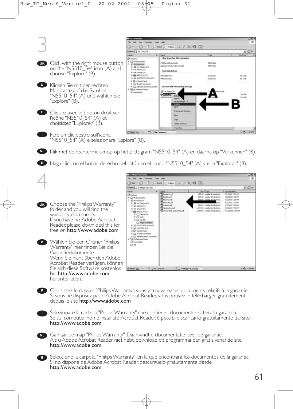 Philips Lecteur interne User Manual | Page 61 / 64