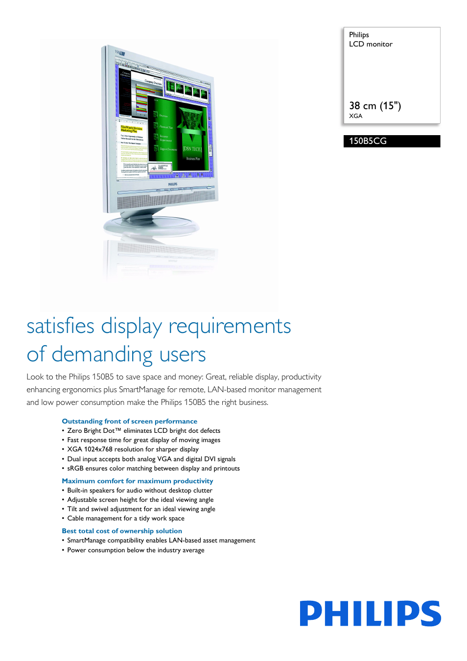 Philips Moniteur LCD User Manual | 2 pages