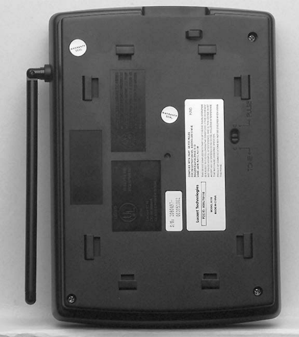 Back of base | AT&T 9110 User Manual | Page 11 / 14