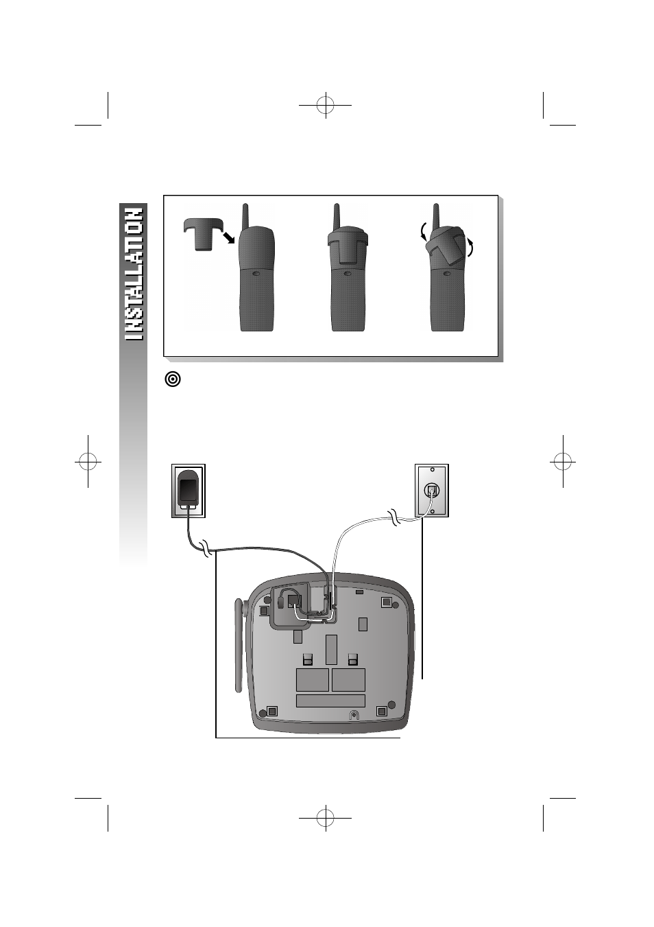 Table/desk installation, Connect the telephone line cord, Connect the power cord | AT&T 1460 User Manual | Page 7 / 55