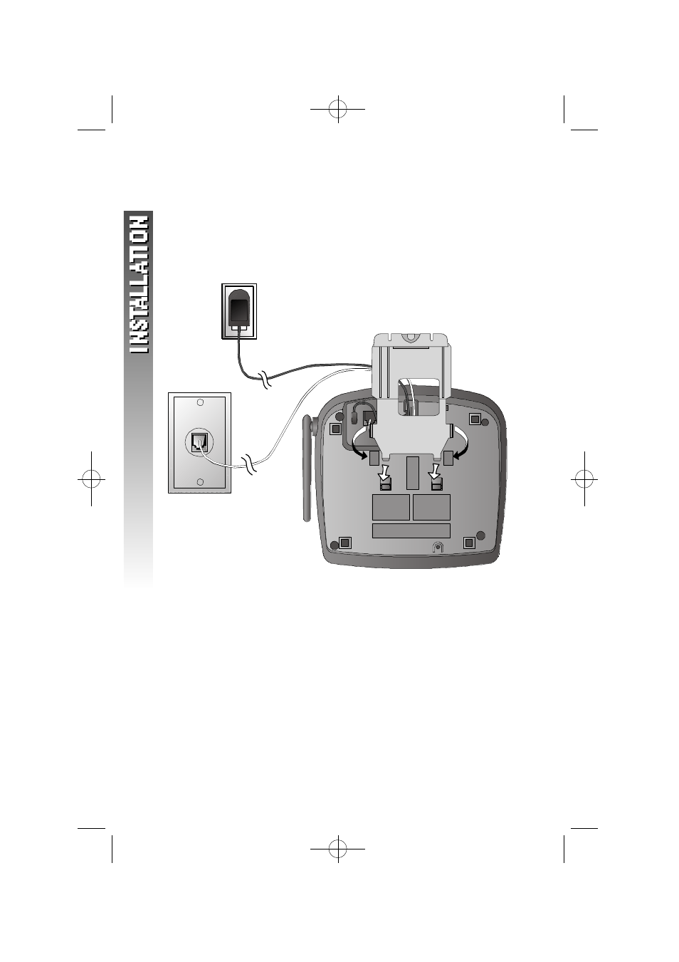 Wall installation, Connect the telephone line cord, Connect the power cord | Mount the base on the wall, Follow steps 3–6 in table/desk installation | AT&T 1460 User Manual | Page 9 / 55