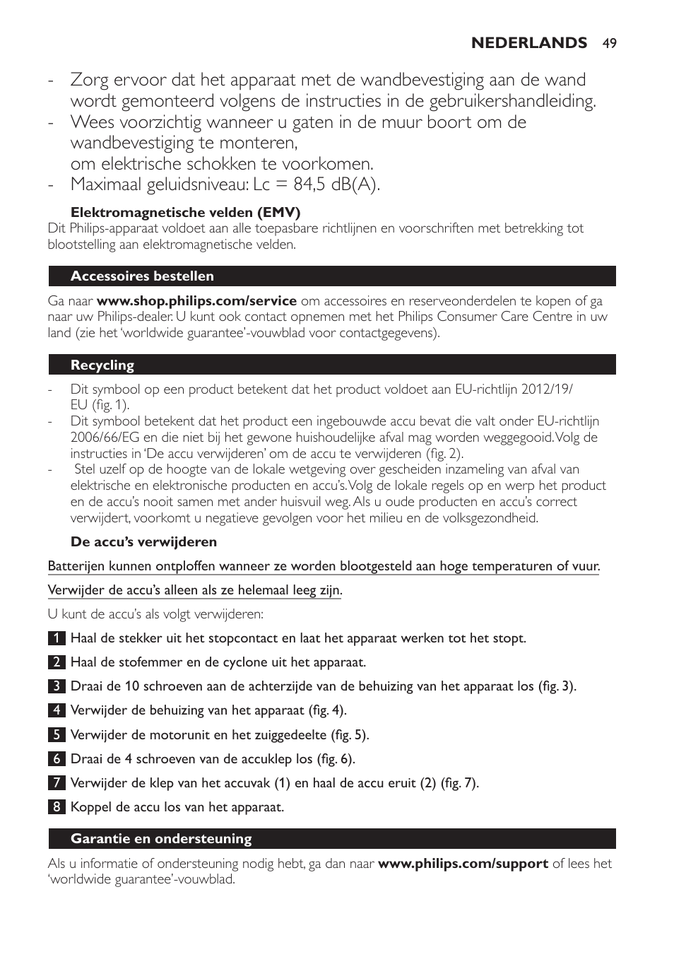 Philips PowerPro Uno Aspirateur balai User Manual | Page 49 / 78