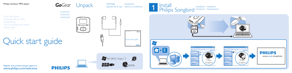 Philips GoGEAR Baladeur MP3 User Manual | 3 pages