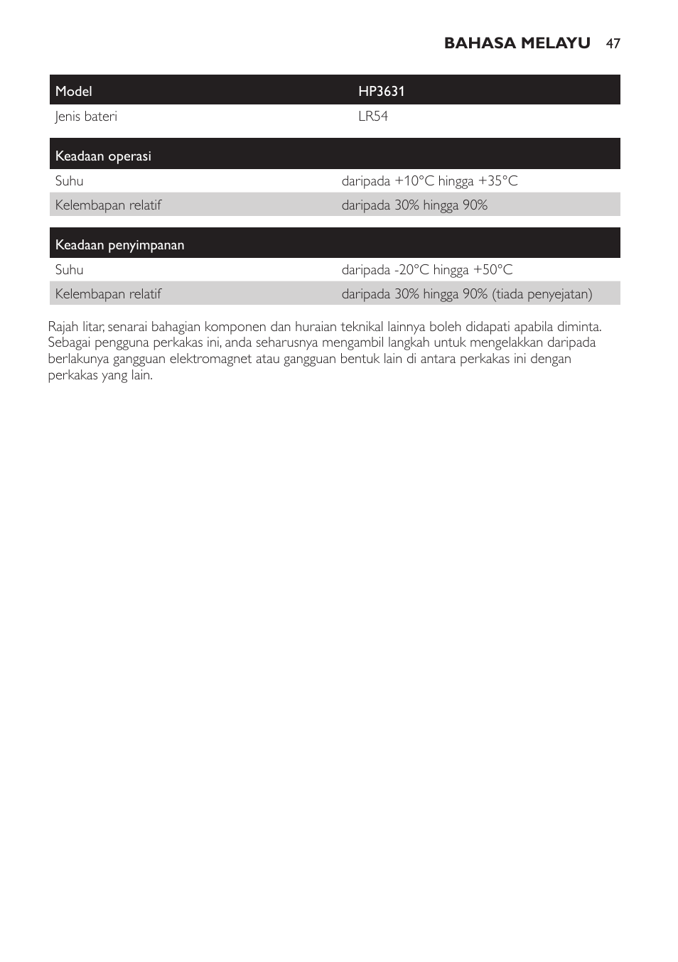 Philips Lampe infrarouge InfraCare User Manual | Page 47 / 84