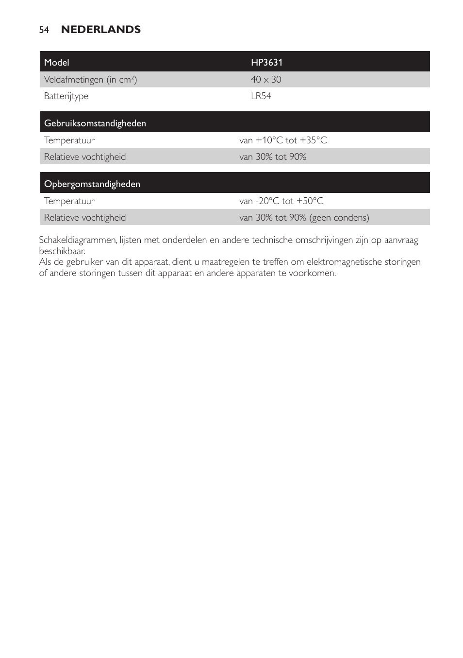 Philips Lampe infrarouge InfraCare User Manual | Page 54 / 84