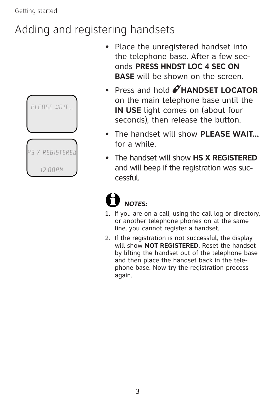 Adding and registering handsets | AT&T E598-1 User Manual | Page 4 / 7